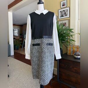 Karl Lagerfeld Paris stylish #10 dress with lots of distinctive details.